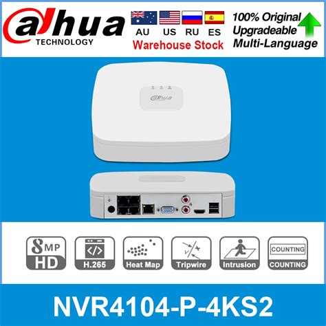 Dahua Oprindelige Nvr4104 4p 4ks2 4 Kanal 4 Poe Port Nvr Smart 1u H