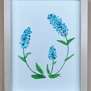 Sea Glass Flowers Sea Glass Pebble Art Pictures Framed Etsy