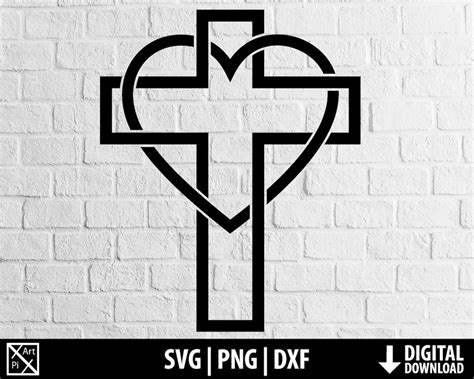 Cross Heart Svg Dxf Png Love Lord Jesus Svg Catholic Christian