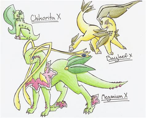 Chikorita Evolution Series X By Celestialtentails On Deviantart