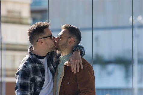 Premium Photo A Portrait Of Happy Gay Couple Outdoors