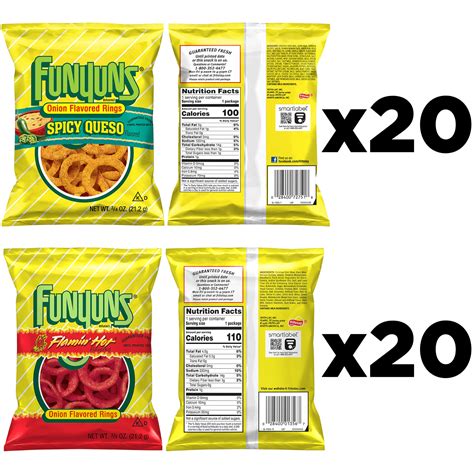 Snapklik Funyuns Onion Flavored Rings Spicy Queso And Flamin Hot Variety Pack Ounce