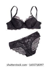 Black Lacy Lingerie Isolated On White Stock Photo Edit Now