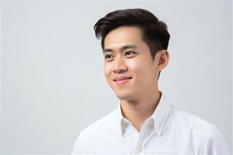 Un hombre con una camisa blanca está sonriendo Foto Premium