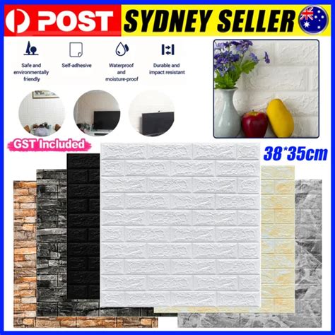 Up Pcs D Tile Brick Wall Sticker Self Adhesive Waterproof Foam Panel