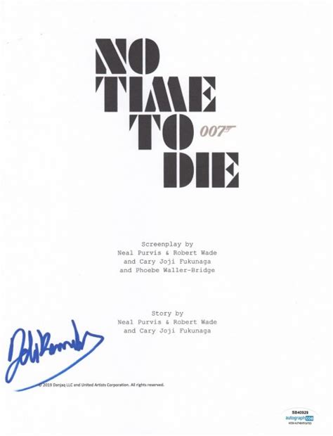 Dali Benssalah Signed No Time To Die Script Charitystars