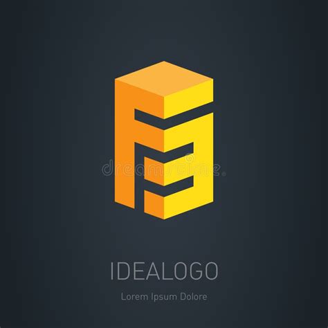 F3 Logo Vector Design Element Or 3d Icon Stock Vector Illustration