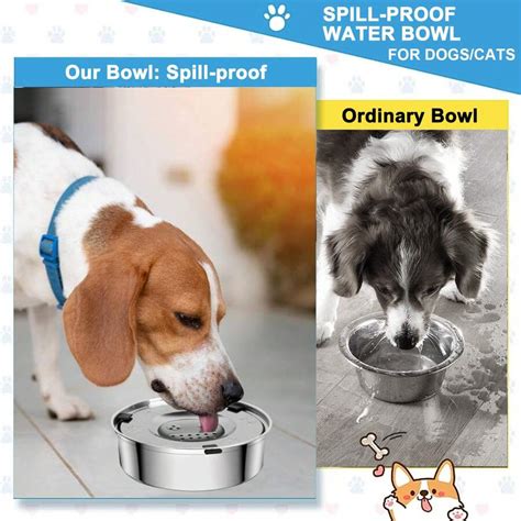 Vexong Pet Water Bowl No Spill For Dogs And Cats, Spill Proof Dog Bowl ...