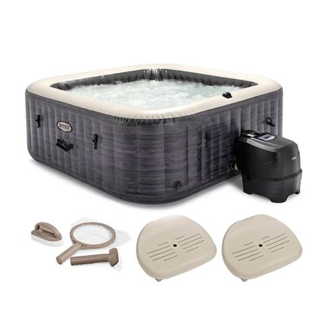 Intex PureSpa 6 Person 140 Jet Bubble Massage Inflatable Hot Tub Spa Set 120 Volt Sahara Tan