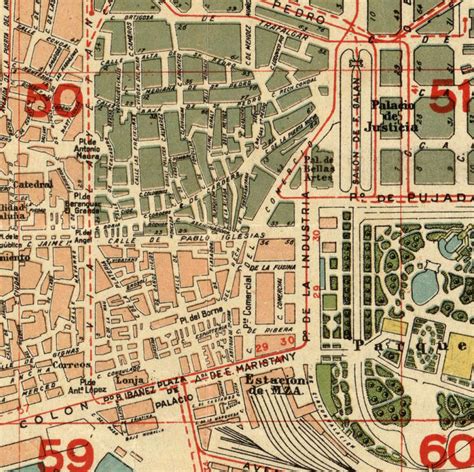 Old Map of Barcelona 1930 Spain Vintage Map - VINTAGE MAPS AND PRINTS