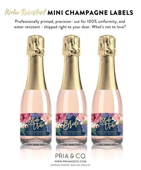 Bachelorette Mini Champagne Bottle Labels Bachelorette Favors Bachelorette Party Fav