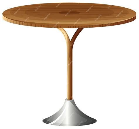 Uma Mesa Redonda De Madeira Vetor Grátis