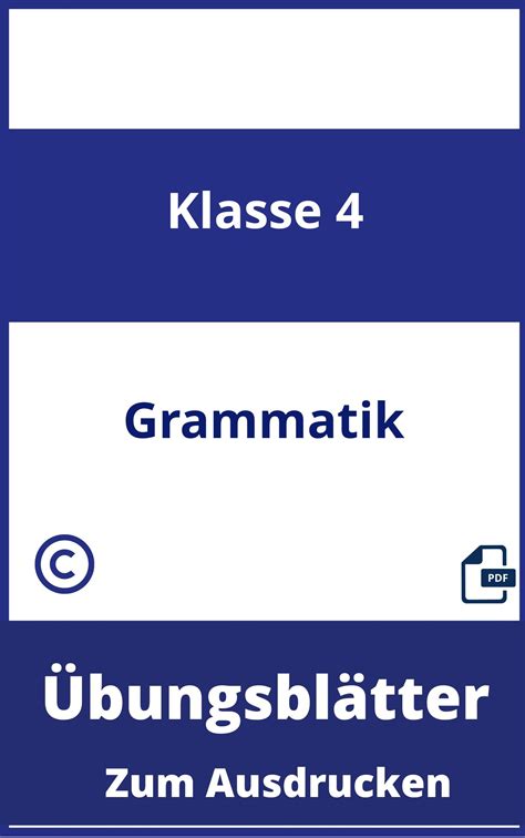 4.Klasse Grammatik Übungsblätter