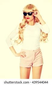 Sexy Blonde Woman Sunglasses Stock Photo Shutterstock