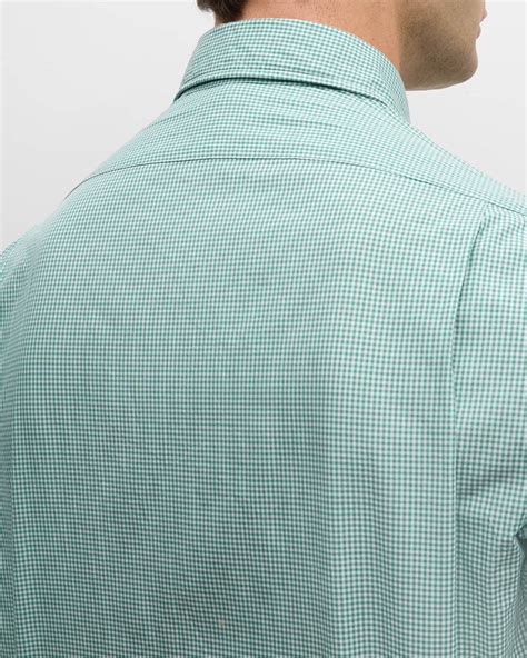 Sid Mashburn Men S Micro Gingham Poplin Sport Shirt Neiman Marcus