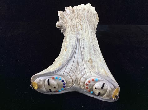 Lot - Carved Petrified Antler Kachinas