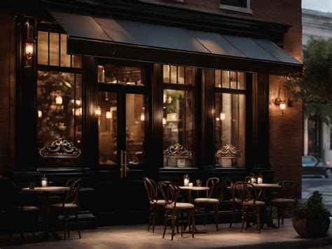 Premium Ai Image Elegant Coffee Shop Storefront Architectural