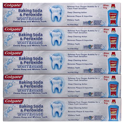 Colgate Baking Soda And Peroxide Whitening Toothpaste 5 Pk 8 Oz C3