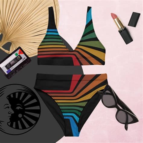 Magic Mushrooms Recycled High Waisted Bikini Etsy