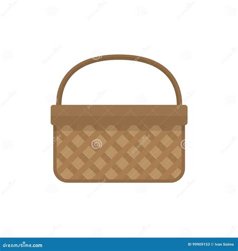 Empty Baskets Set Isolated On White Background Vector Illustration