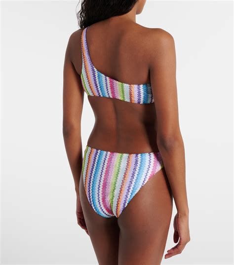 Zigzag One Shoulder Bikini In Multicoloured Missoni Mytheresa