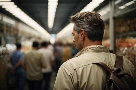 Premium Ai Image Rear View Of Very Busy Man
