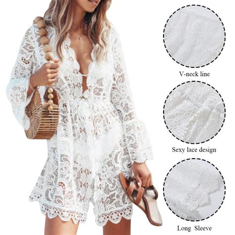 Buy Women Cover Up Summer Lace Kimono Beach Bikini Covers Swimwear Beachwear Bathing Suit Tunic