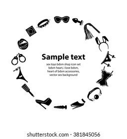 Sex Toys Bdsm Set Round Form Stock Vector Royalty Free