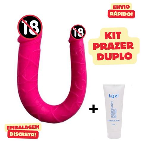 Kit P Nis Dildo Duplo Lubrificante Kgel Dupla Penetra O Duas Cabe As Divers O Ao Cubo