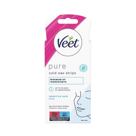 Veet Pure Cold Wax Strips Face Sensitive Skin 20 St