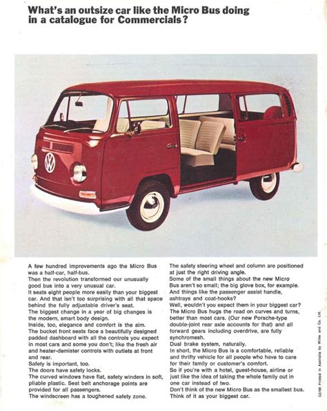 TheSamba VW Archives 1969 VW Bus Sales Brochure 1 Ton