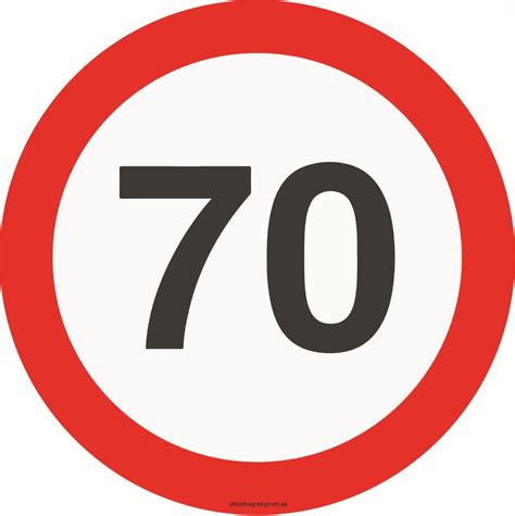 Магнитная наклейка на авто "знак 70" | Magnet.in.ua