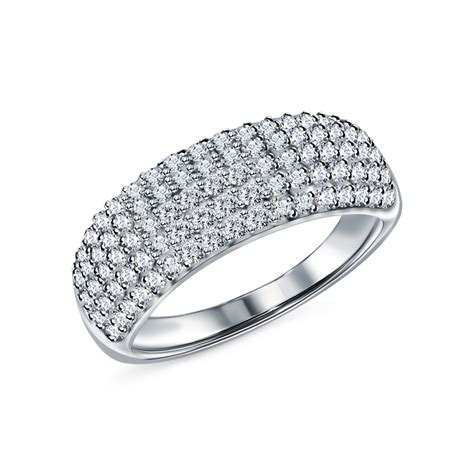 Серебряное кольцо с фианитами BASTET S1347-K9W-01: белое серебро 925 ...