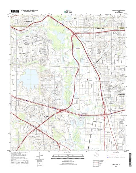 Mytopo Carrollton Texas Usgs Quad Topo Map