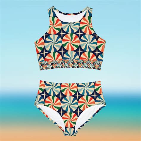 Retro Chic Sporty Bikini Vintage Inspired Swimwear For Active Beach