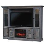 Hardwood Entertainment Center with Electric Fireplace Unit from