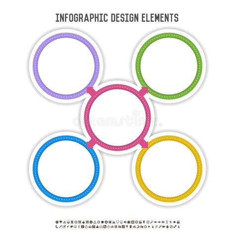 五圈子infographics 向量例证 插画 包括有 复制 图标 图表 背包 标签 向量 空间 36898262