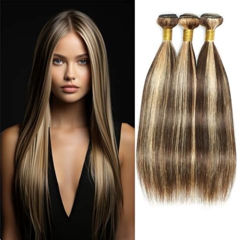 Amazon P Bundles Human Hair Highlight Brown Bundles Ombre Highlight Blonde Straight