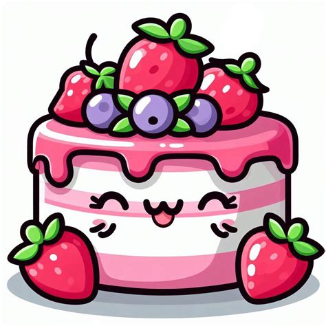 2 Cute And Kawaii Cake Design Templates Transparent Png 4k High