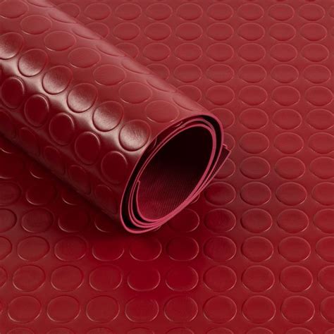 Floordirekt Rubber Loper Rubbermat Big Button 2 Mm Donkerrood