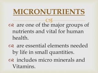 Malnutrition And Micronutrients Deficiency Ppt