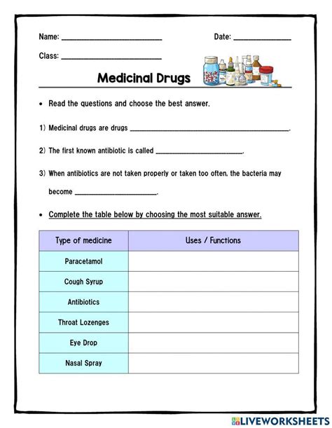 1967854 Medicinal Drugs Ct Hasnah Liveworksheets