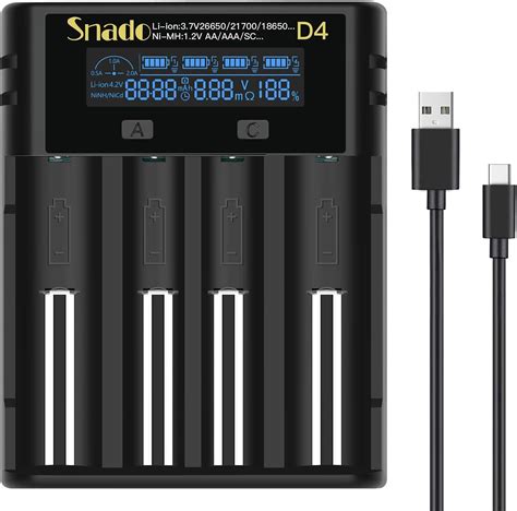 Snado Akku Ladegerät Universal LCD Smart Batterie Ladegerät für NI MH