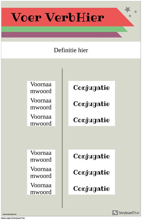 Werkwoord Vervoeging Poster Storyboard Door Nl Examples