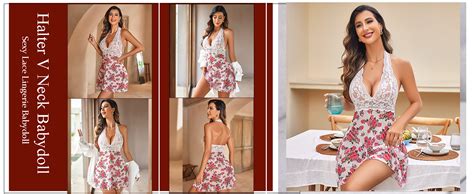 Avidlove Lingerie For Women Halter Chemise Lace Babydoll Mesh Nightwear V Neck Teddy At Amazon