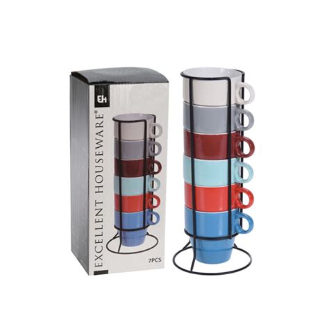 Сет шолји за кафе 6/1 на сталак 300ml – Elektrometal