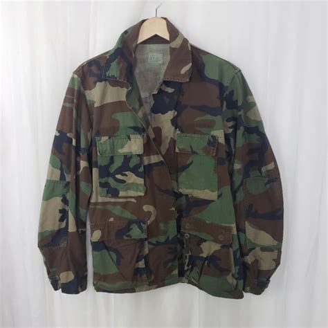 Army combat field jacket green camouflage vintage... - Depop