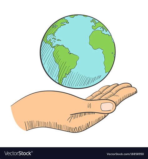 A hand holding globe Royalty Free Vector Image