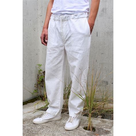 Брюки мужские из вареной крапивы Рами Ramie Elastic Pant White в ...