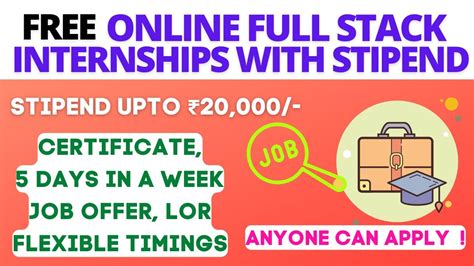 Free Full Stack Development Internship With Stipend Online Internships